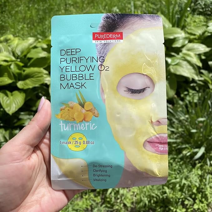 PUREDERM Deep Purifying Yellow O2 Bubble Mask Turmeric