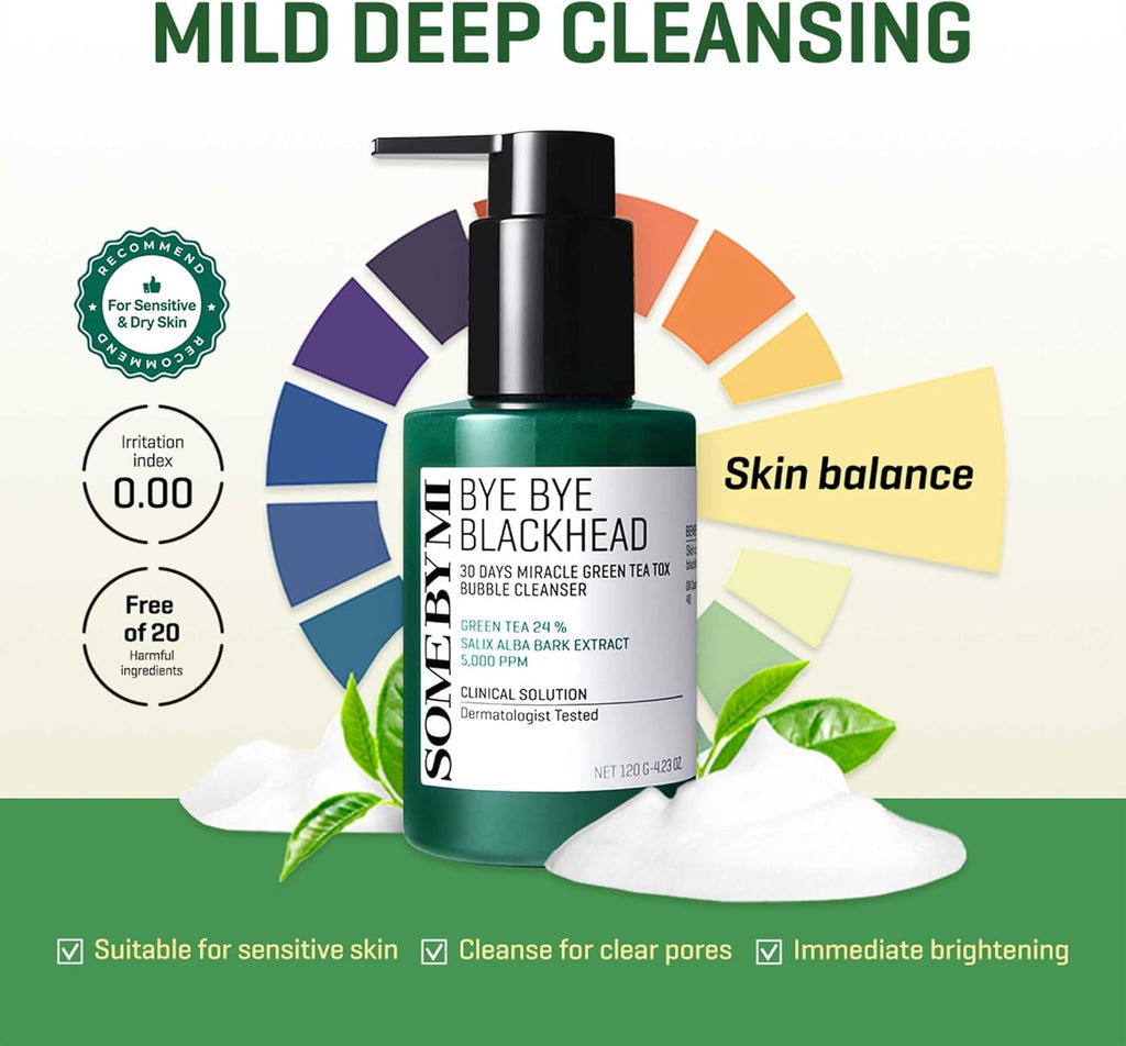 SOME BY MI Bye Bye Blackhead 30 Days Green Tea Tox Bubble Cleanser