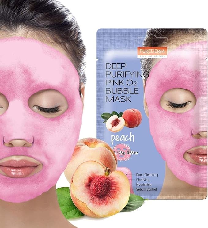PUREDERM Deep Purifying Pink O2 Bubble Mask Peach