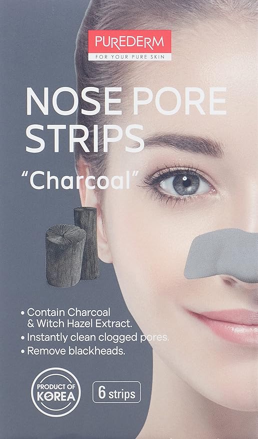 PUREDERM Charcoal Nose Pore Strips 6pcs