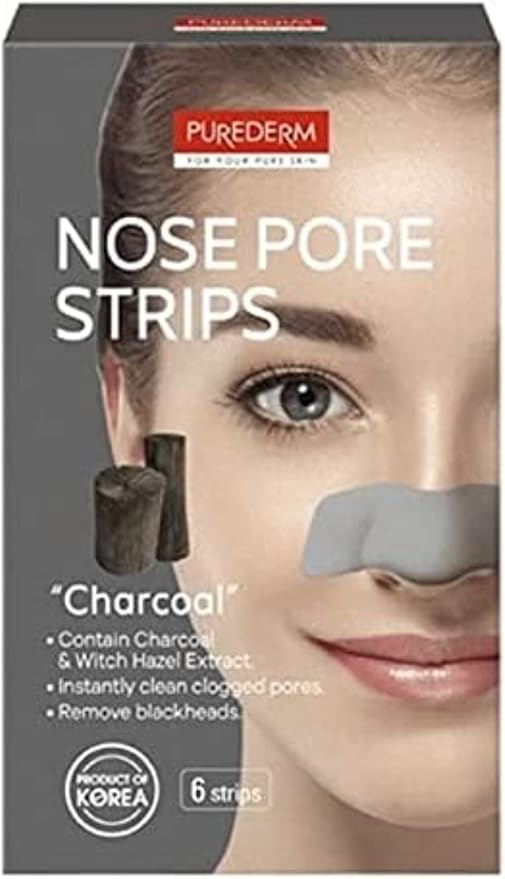 PUREDERM Charcoal Nose Pore Strips 6pcs