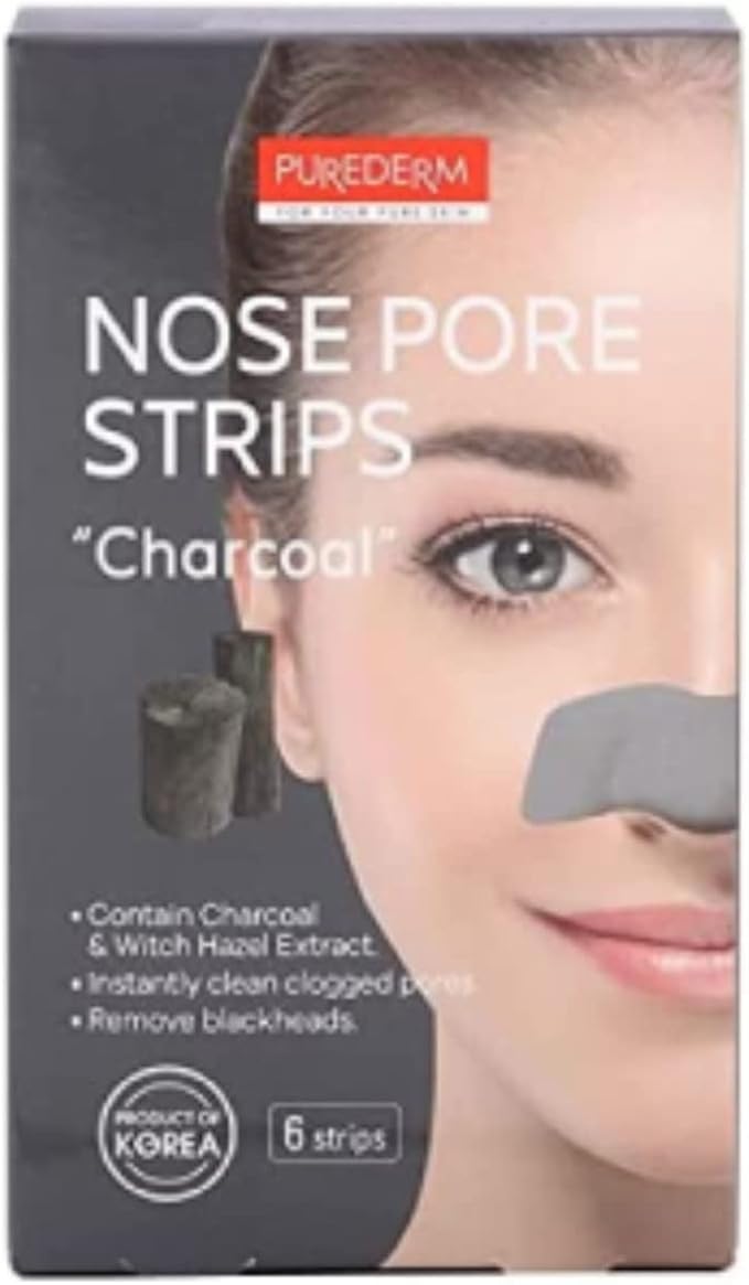 PUREDERM Charcoal Nose Pore Strips 6pcs